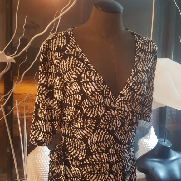 Daisy Fuentes wrap dress black & white sz sm - Picture 3 of 8